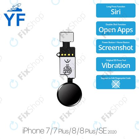 Apple iPhone 7, 7 Plus, 8, 8 Plus, SE (2020), SE (2022) - Tlačítko Domů YF (Space Gray, Black)