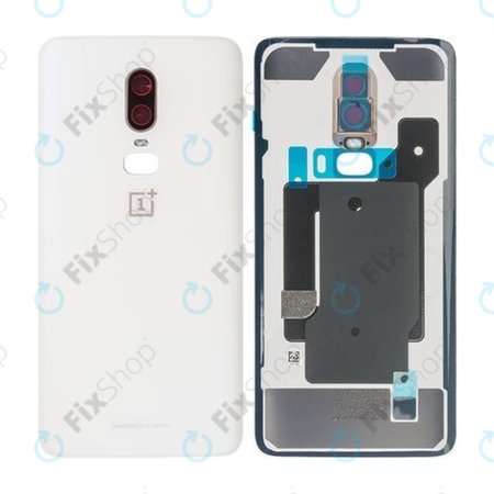 OnePlus 6 - Bateriový Kryt + Sklíčko Kamery (Silk White) - 1071100109 Genuine Service Pack