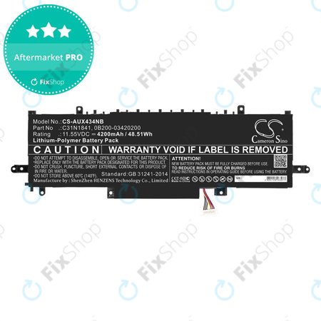 Baterie pro Asus ZenBook 14, Flip 14, 4200mAh, Li-Pol, 11.55V, C31N1841, HQ