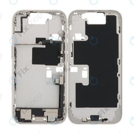 Apple iPhone 16 Pro - Střední Rám + Tlačítka Zapnutí, Hlasitosti a Kamery (White Titanium)