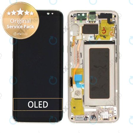 Samsung Galaxy S8 G950F - LCD Displej + Dotykové Sklo + Rám (Maple Gold) - GH97-20457F, GH97-20473F, GH97-20458F, GH97-20629F Genuine Service Pack