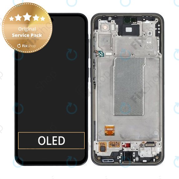 Samsung Galaxy A36 A366E - LCD Displej + Dotykové Sklo + Rám (Awesome Black) - GH82-36841A Genuine Service Pack