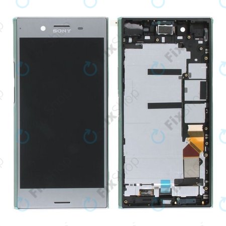 Sony Xperia XZ Premium Dual G8142 - LCD Displej + Dotykové sklo + Rám (Stříbrná) - 1307-9861