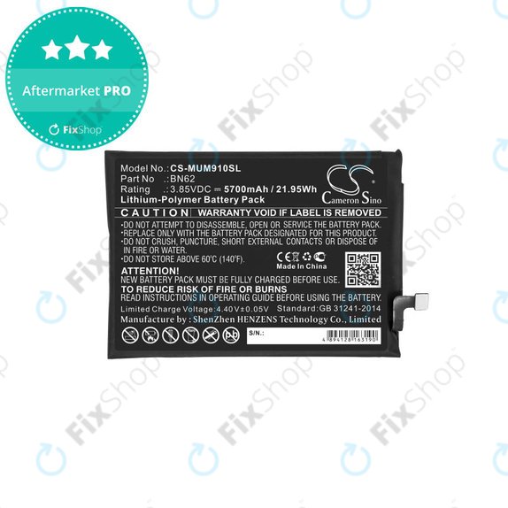 Xiaomi Redmi 9T - Baterie BN62 5700mAh HQ
