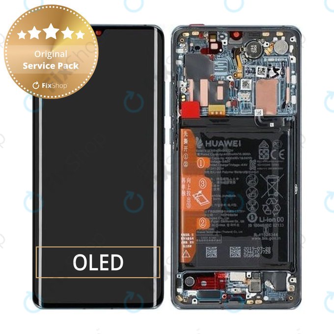 Huawei P30 Pro - LCD Displej + Dotykové Sklo + Rám + Baterie (Mystic Blue) - 02353DGJ Genuine Service Pack