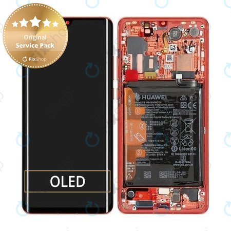 Huawei P30 Pro - LCD Displej + Dotykové Sklo + Rám + Baterie (Amber Sunrise) - 02352PGK Genuine Service Pack