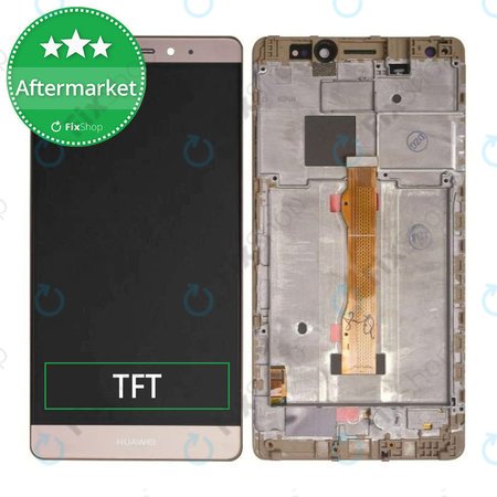 Huawei Mate S - LCD Displej + Dotykové Sklo + Rám (Gold) TFT