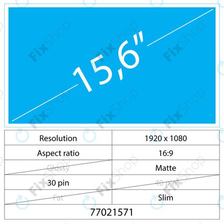 15.6 LCD NanoEdge Matný 30 pin Full HD Bez úchytov