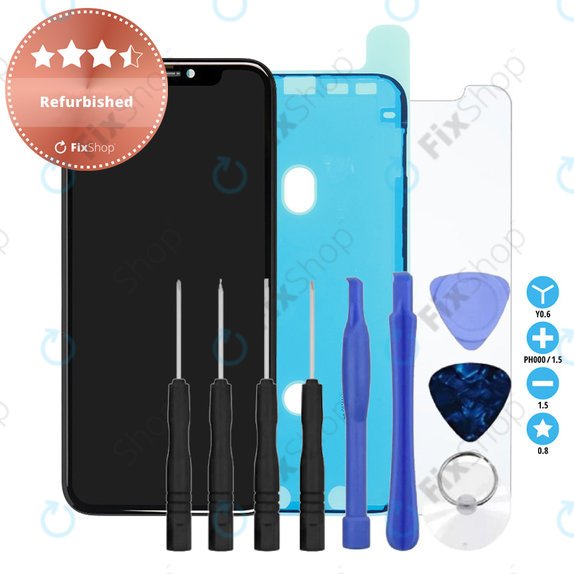 Apple iPhone 11 - LCD Displej + Dotykové Sklo + Rám Refurbished + Lepka pod LCD + Tvrzené Sklo + Set Nářadí - Multipack