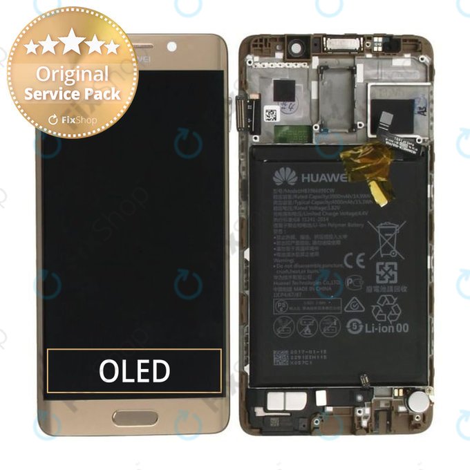 Huawei Mate 9 Pro - LCD Displej + Dotykové Sklo + Rám + Baterie (Haze Gold) - 02351CQV