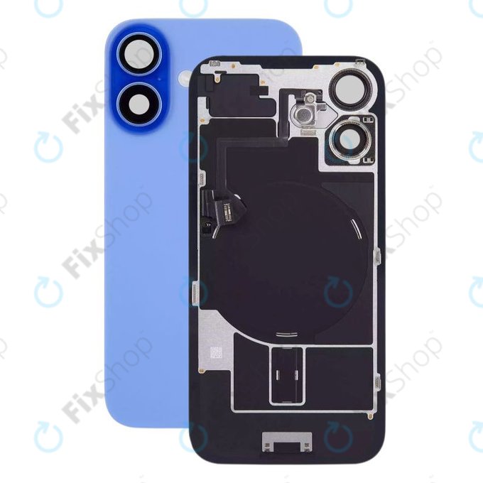 Apple iPhone 16 Plus - Sklo Zadního Housingu + Sklíčko Kamery + Kovová Destička + Magsafe Magnet (Ultramarine)