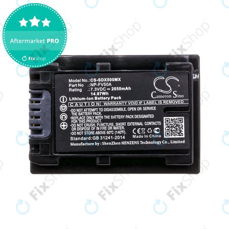 Baterie pro Sony Fdr-Ax33, Sony Fdr-Ax40, Sony Fdr-Ax45, Sony Fdr-Ax, 2050mAh, Li-Ion, 7.3V, NP-FV50A, HQ