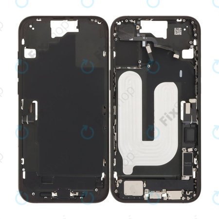 Apple iPhone 16 Plus - Střední Rám + Tlačítka Zapnutí, Hlasitosti a Kamery (Black)