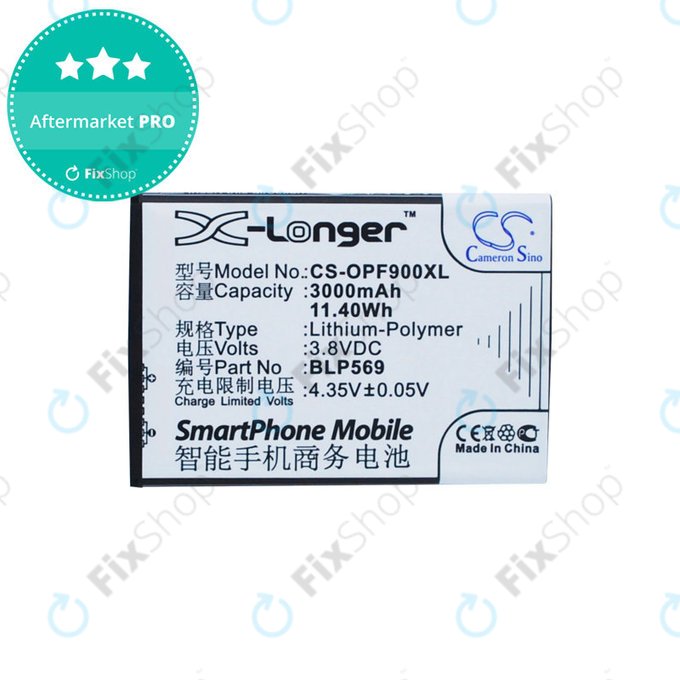 Baterie pro Oppo Find 7, 3000mAh, Li-Pol, 3.8 V, BLP569, HQ