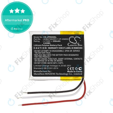 Baterie pro Jabra Evolve 65, 80, 250mAh, Li-Pol, 3.7V, AHB472625PLT, HQ