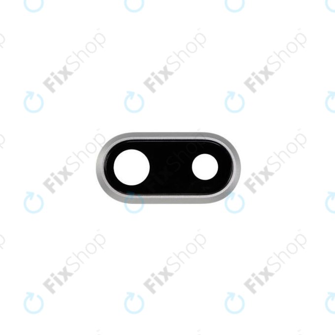 Apple iPhone 8 Plus - Sklíčko Zadní Kamery s Rámem (Silver)