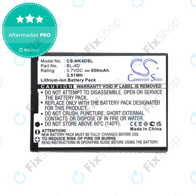 Baterie pro Nokia N97 Mini, E5, E7, BLU Hero 2, 950mAh, Li-Ion, 3.7V, BL-4D, HQ