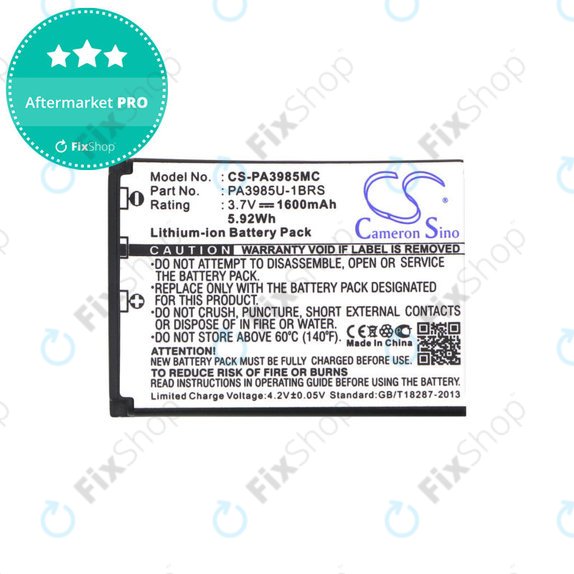 Baterie pro Toshiba Camileo X200, X400, 1600mAh, Li-Ion, 3.7V, PA3985, HQ