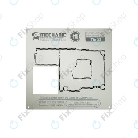 Mechanic iTin 22 - Ocelová Šablona Základní Desky pro iPhone 11 Pro, 11 Pro Max