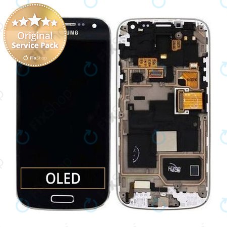 Samsung Galaxy S4 Mini Value I915i - LCD Displej + Dotykové Sklo + Rám (Black Mist) - GH97-16992C Genuine Service Pack