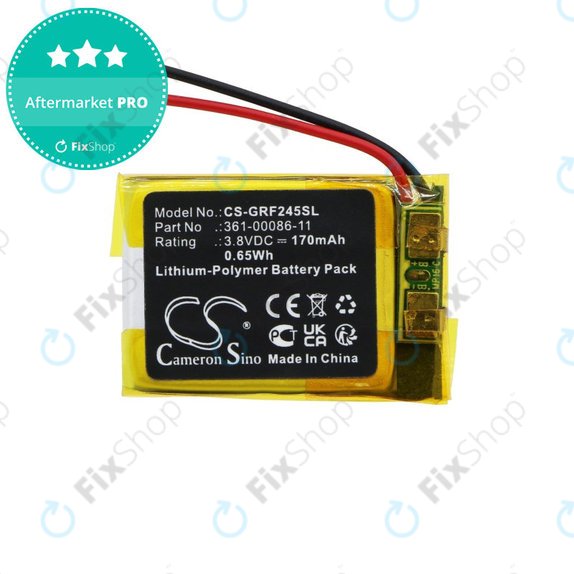 Baterie pro Garmin Forerunner 245, Forerunner 245 Music, 170mAh, Li-Pol, 3.8V, 361-00086-11, HQ