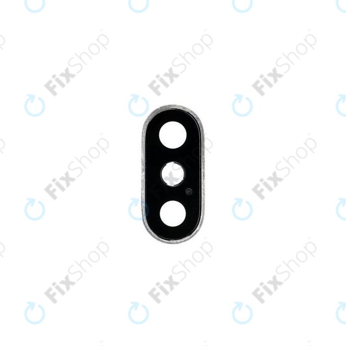 Apple iPhone X - Sklíčko Kamery s Rámem (Silver)