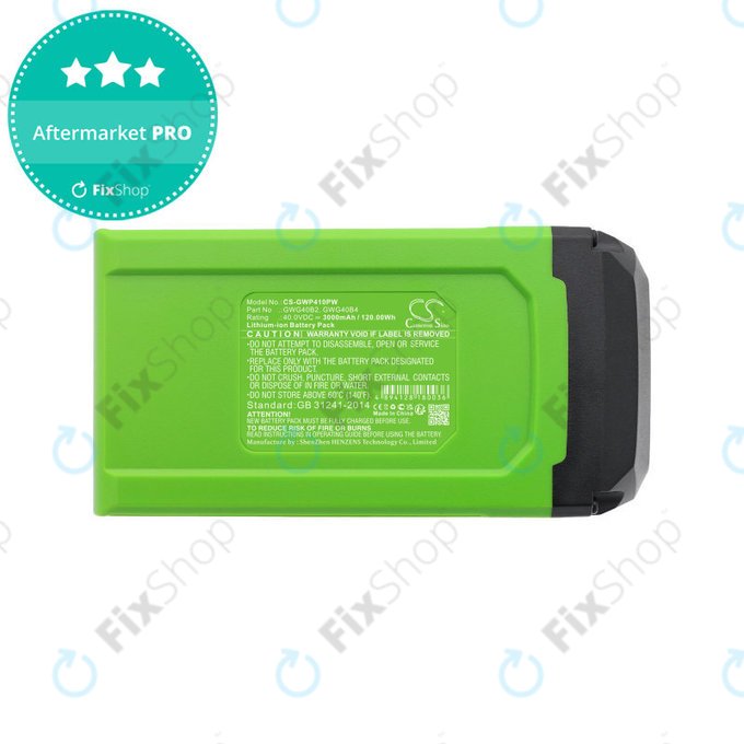 Baterie pro AKU tools Greenworks, 3000mAh, Li-Ion, 40V, GWG40B2, HQ