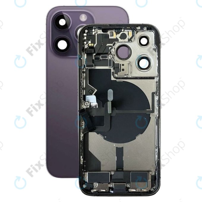 Apple iPhone 14 Pro - Zadní Housing s Malými Díly (Deep Purple)