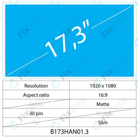 17.3 LCD Slim Matný 30 pin Full HD