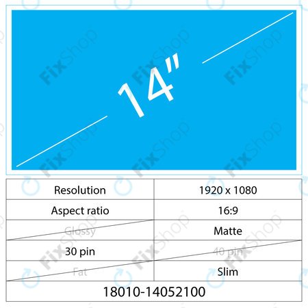 14 LCD Slim Matný 30 pin Full HD