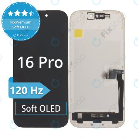 Displej Soft OLED pro iPhone 16 Pro - Dotykové sklo + Rám, DIAGNOSTIC