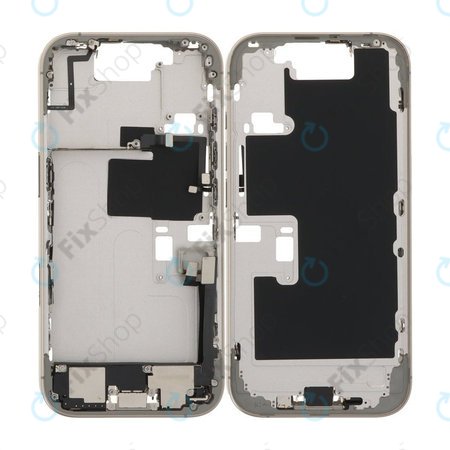 Apple iPhone 16 Pro - Střední Rám + Tlačítka Zapnutí, Hlasitosti a Kamery (Natural Titanium)