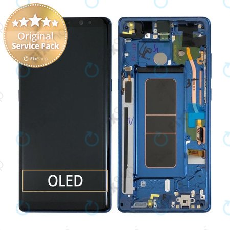 Samsung Galaxy Note 8 N950F - LCD Displej + Dotykové Sklo + Rám (Deep Sea Blue) - GH97-21065B, GH97-21066B Genuine Service Pack