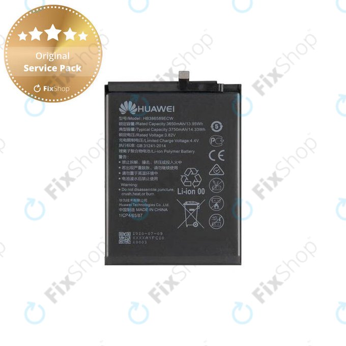 Huawei Honor Play. Mate 20 Lite, Nova 3, P10 Plus, Nova 5T, View 10 - Baterie HB386589ECW 3750mAh - 24022732, 24022731, 24022209 Genuine Service Pack