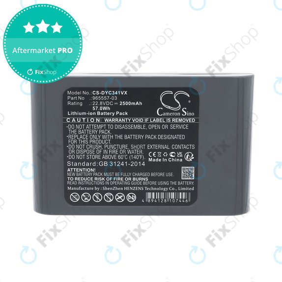 Baterie pro Dyson DC31, DC34, DC35, DC44, DC56, 2500mAh, Li-Ion, 22.8V, 965557-03, HQ