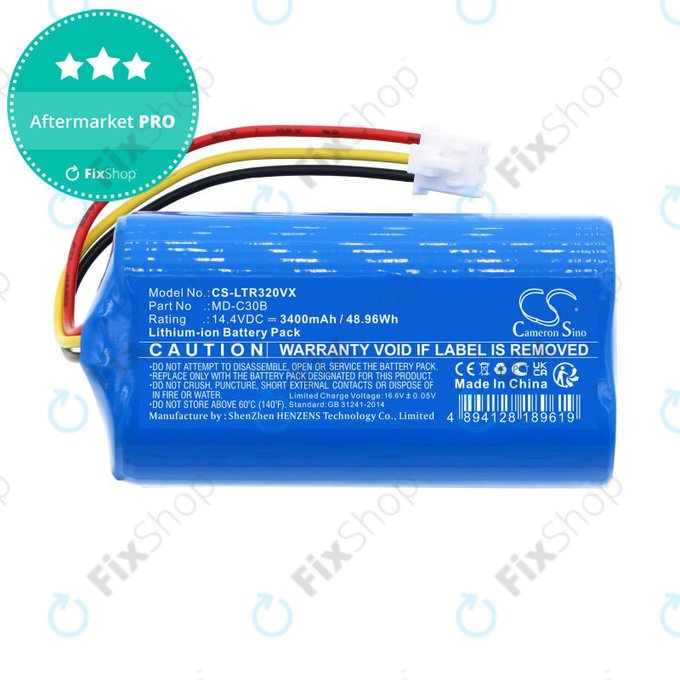 Baterie pro Blaupunkt BlueBot XSMART, 3400mAh, Li-Ion, 14.4V, BPK-VCBB1XB, Xboost, D071-INR-CH-4S1P, HQ