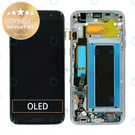Samsung Galaxy S7 Edge G935F - LCD Displej + Dotykové Sklo + Rám (Black) - GH97-18533A, GH97-18594A, GH97-18767A Genuine Service Pack