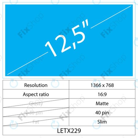 12.5 LCD Slim Matný 40 pin HD
