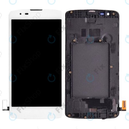 LG K8 K350N - LCD Displej + Dotykové sklo + Rám (Bílá)
