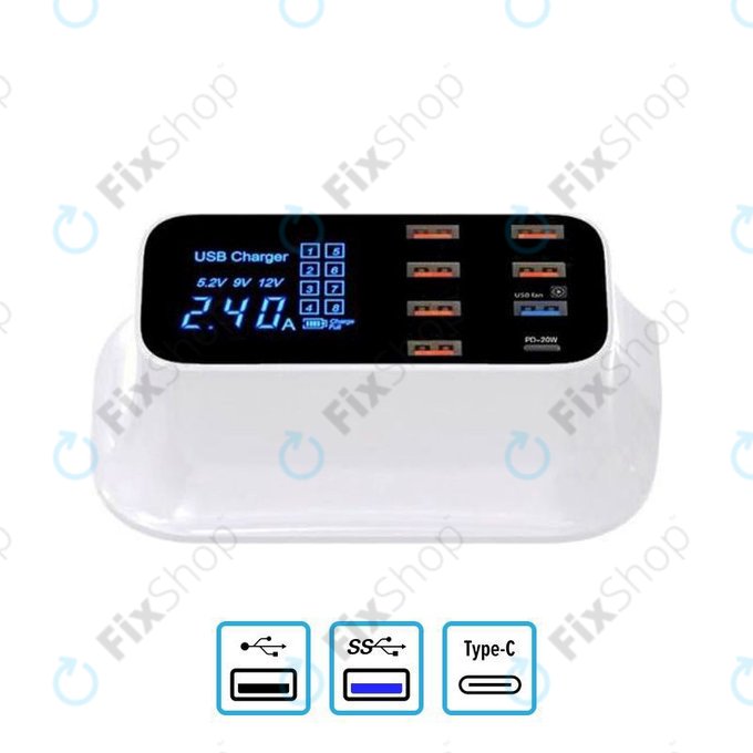 Asometech Model E - USB Servisní Nabíjecí Stanice s USB 3.0 a USB-C