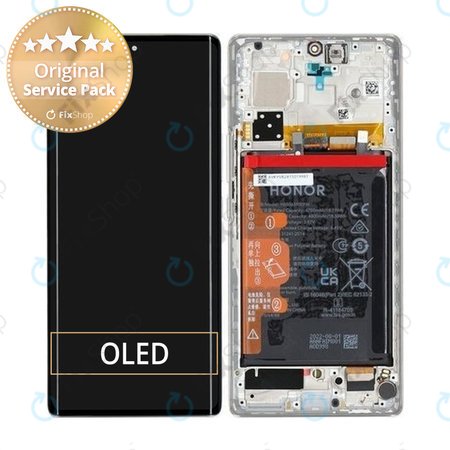 Honor 70 FNE-AN00 - LCD Displej + Dotykové Sklo + Rám (Crystal Silver) - 0235ACMG Genuine Service Pack