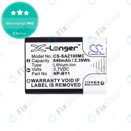 Baterie pro Sony HDR-AZ1, 640mAh, Li-Ion, 3.7V, NP-BY1, HQ