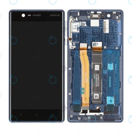 Nokia 3 - LCD Displej + Dotykové sklo + Rám (Modrá) - 20NE1LW0001