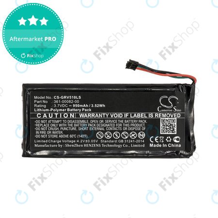 Baterie pro Garmin Varia TL, RTL510, Varia RTL501, 950mAh, Li-Pol, 3.7V, 361-00082-00, HQ