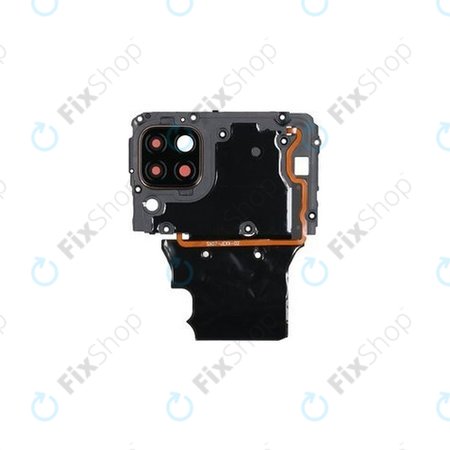 Huawei P40 Lite - Krytka Základní Desky + Sklíčko Zadní Kamery + NFC (Midnight Black) - 02353MVA