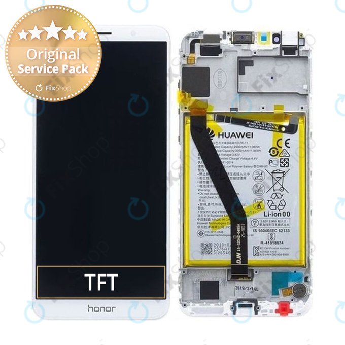 Huawei Honor 7A - LCD Displej + Dotykové Sklo + Rám + Baterie (Gold) - 02351WER Genuine Service Pack