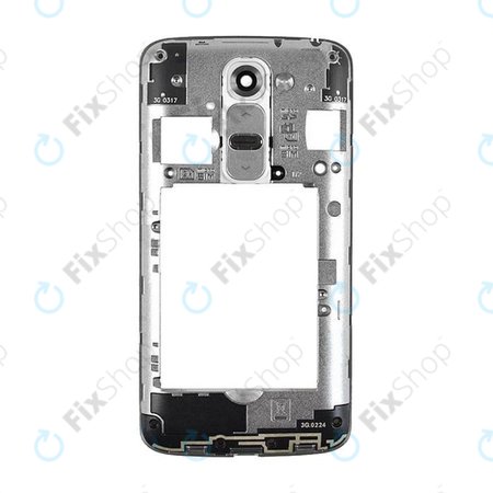 LG G2 Mini D620 - Střední Rám + Tlačítka Hlasitosti + zapínání + Flex Kabel (Stříbrná) OEM