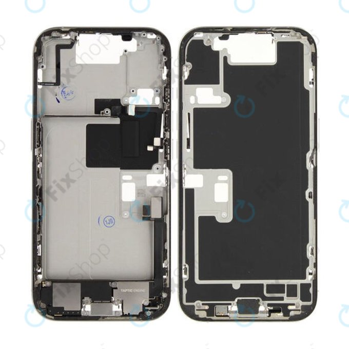 Apple iPhone 16 Pro - Střední rám + Tlačítka zapínání + Hlasitosti (White Titanium)