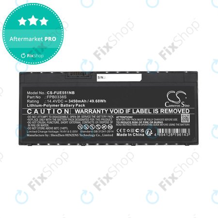 Baterie pro Fujitsu Lifebook E4411, E448, E458, 3450mAh, Li-Pol, 14.4V, FPB0338S, HQ