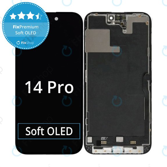 Displej Soft OLED pro iPhone 14 Pro, Dotykové sklo s rámem, FixPremium